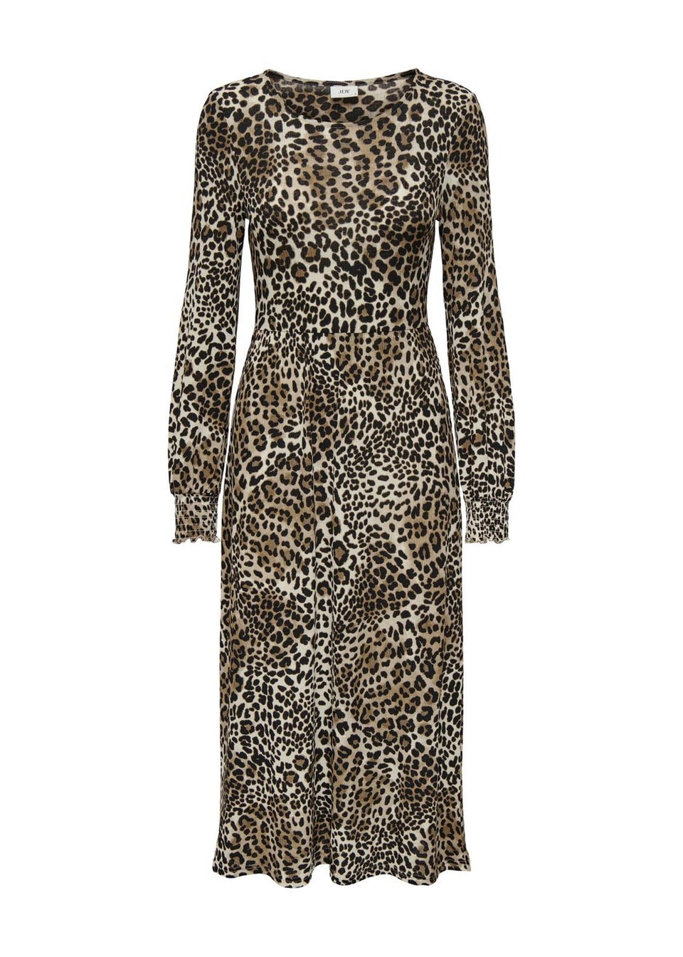 JDY Brown Leopard Print Smock Midi Dress