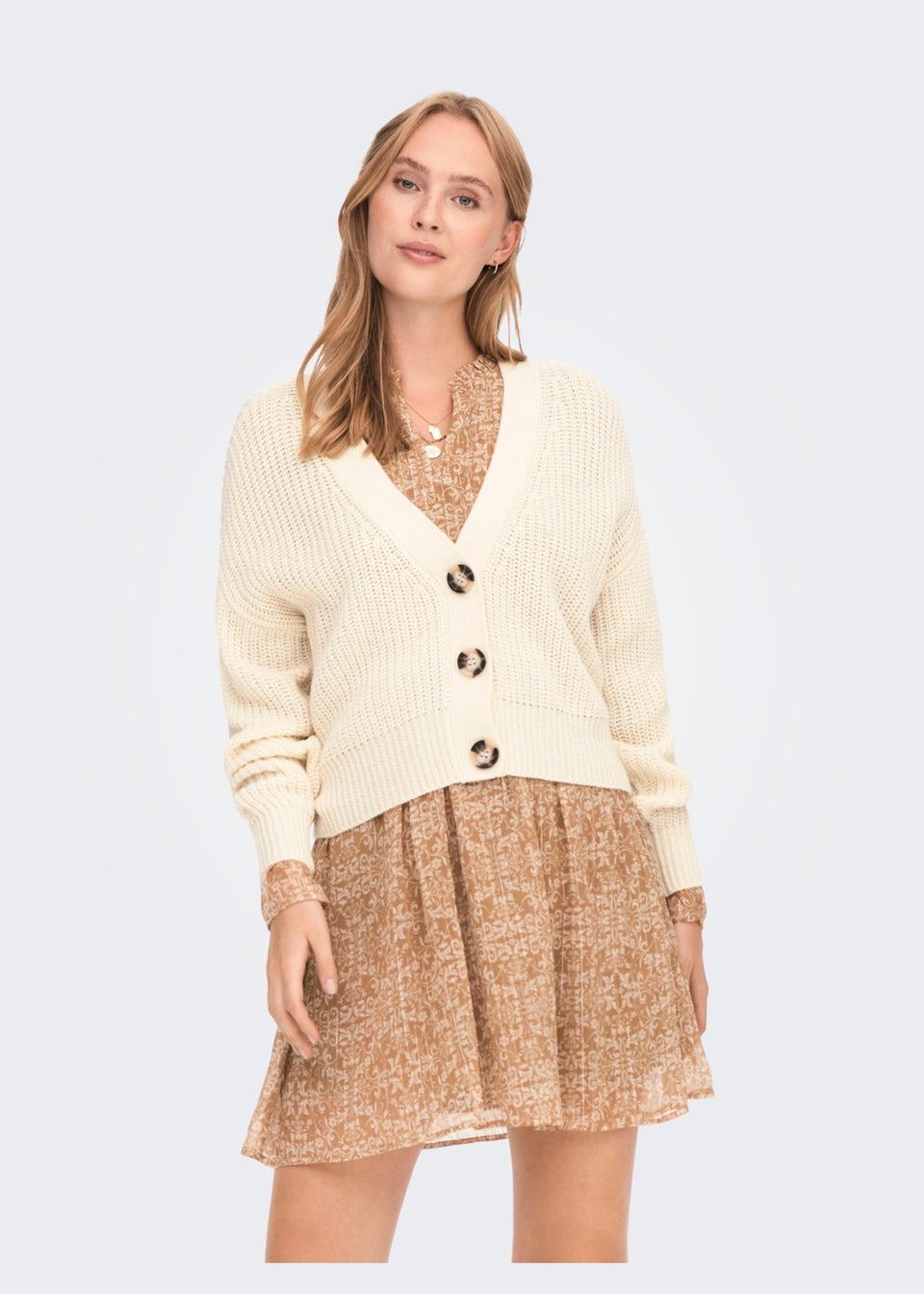 JDY Cream Knitted Cardigan Matalan