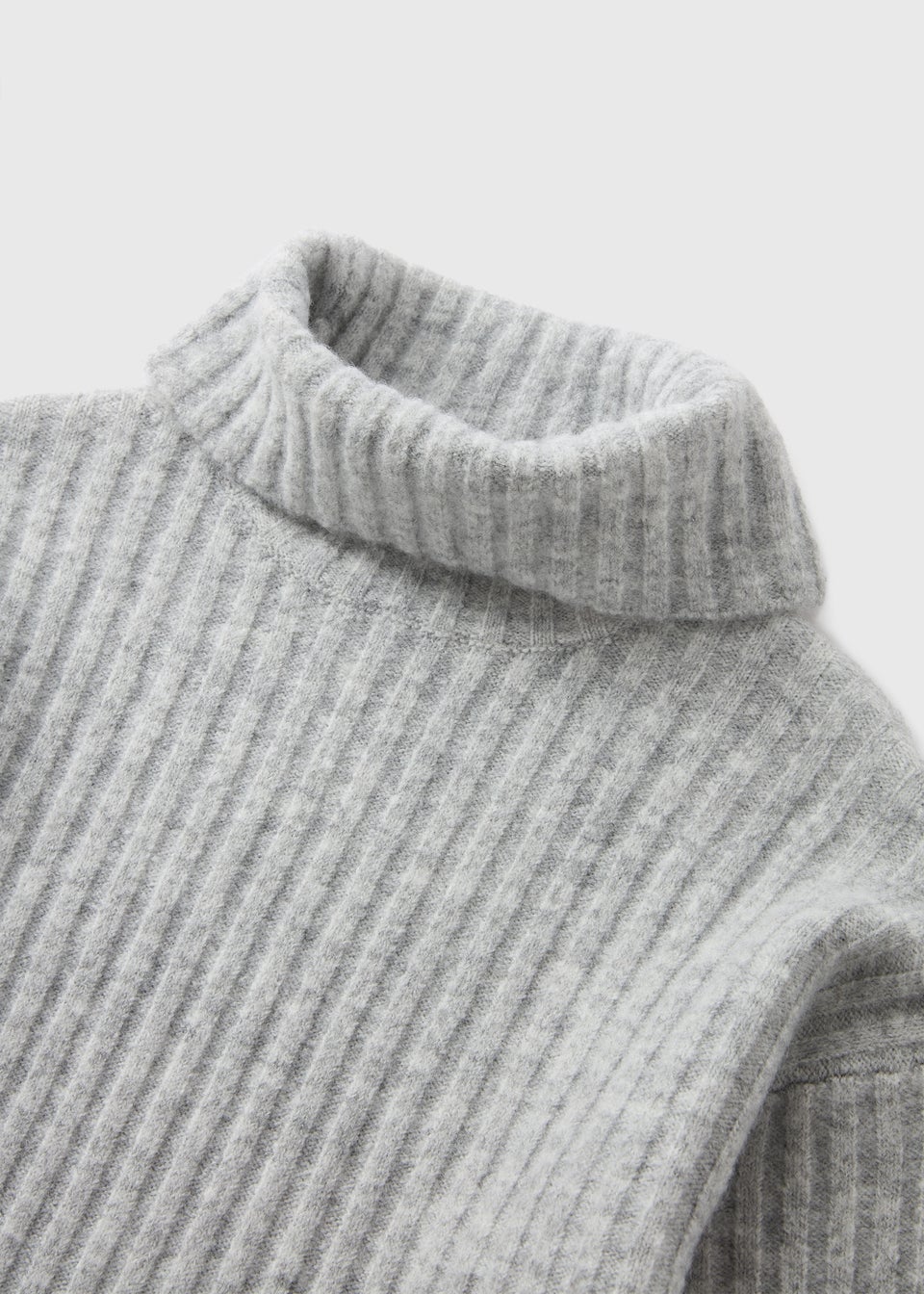 Girls Grey Roll Neck Knitted Dresses (7-15yrs)