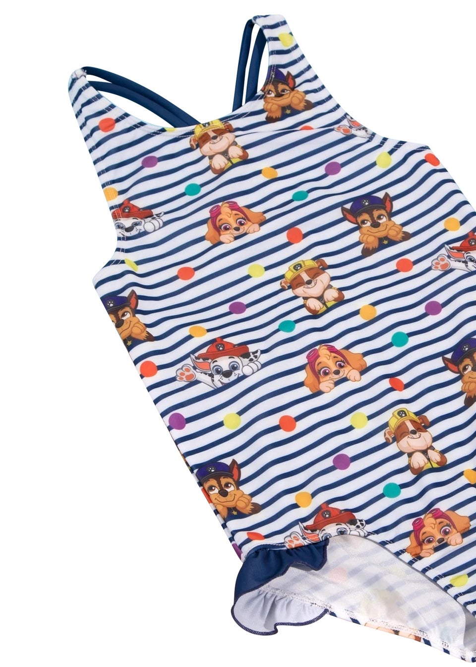 Paw Patrol Girls Navy/White Striped One Piece Swimsuit (18months-8yrs)