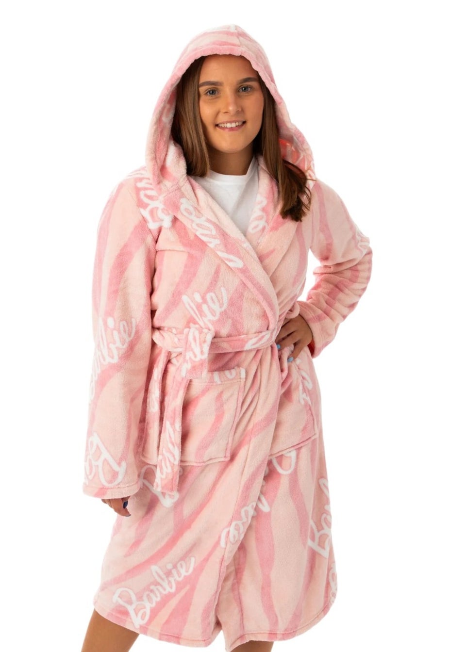 Barbie Pink Hooded Dressing Gown