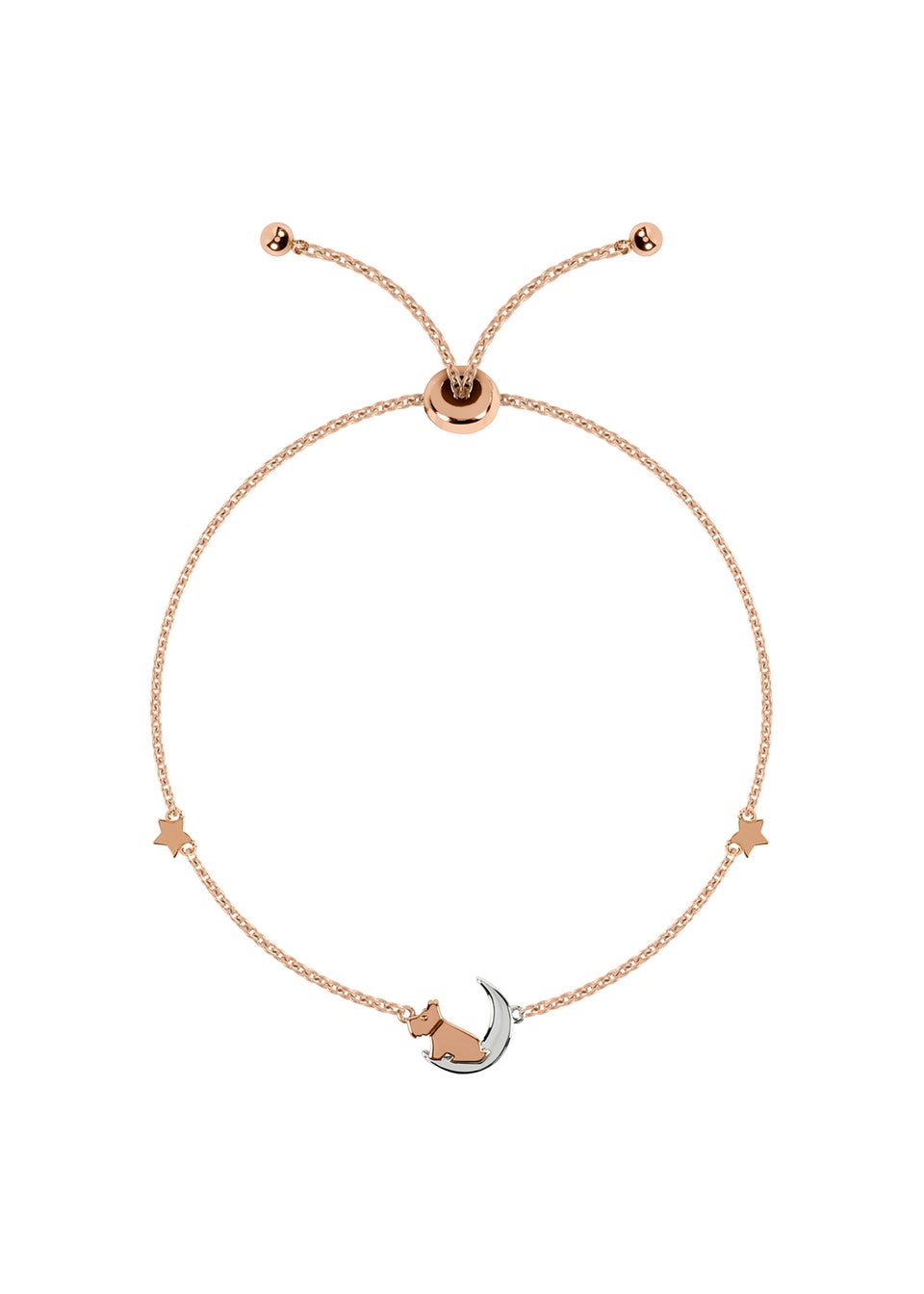 Radley London 18ct Rose Gold Plated Dog On Moon & Stars Bracelet