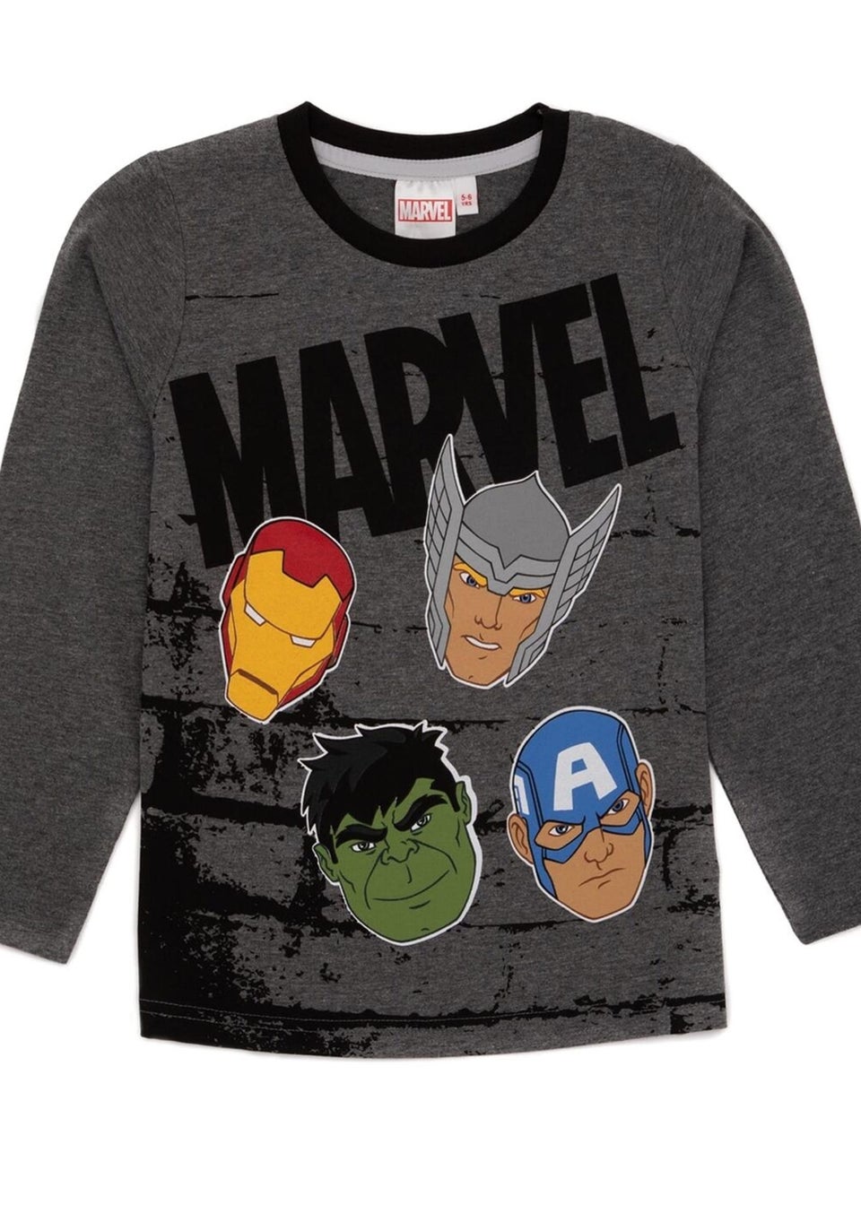 Marvel Avengers Boys Black/Grey Long-Sleeved Pyjama Set (2-8yrs)