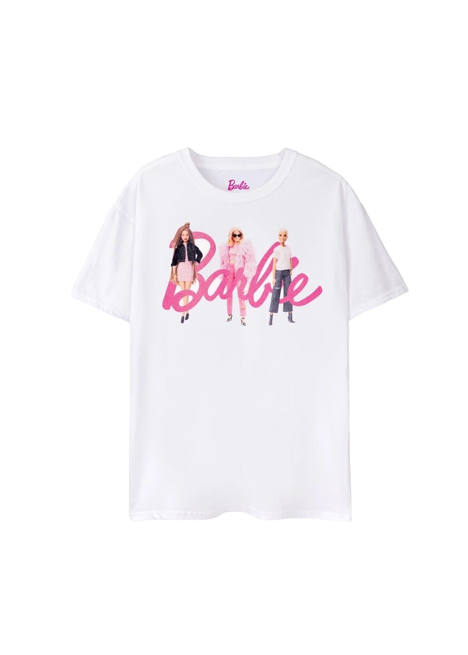 Barbie White Dolls Logo T-Shirt