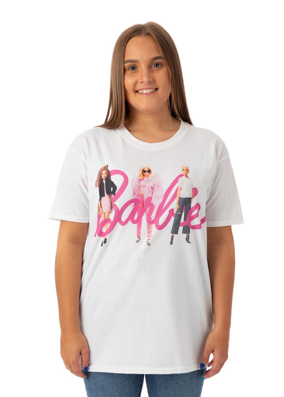 Barbie White Dolls Logo T-Shirt