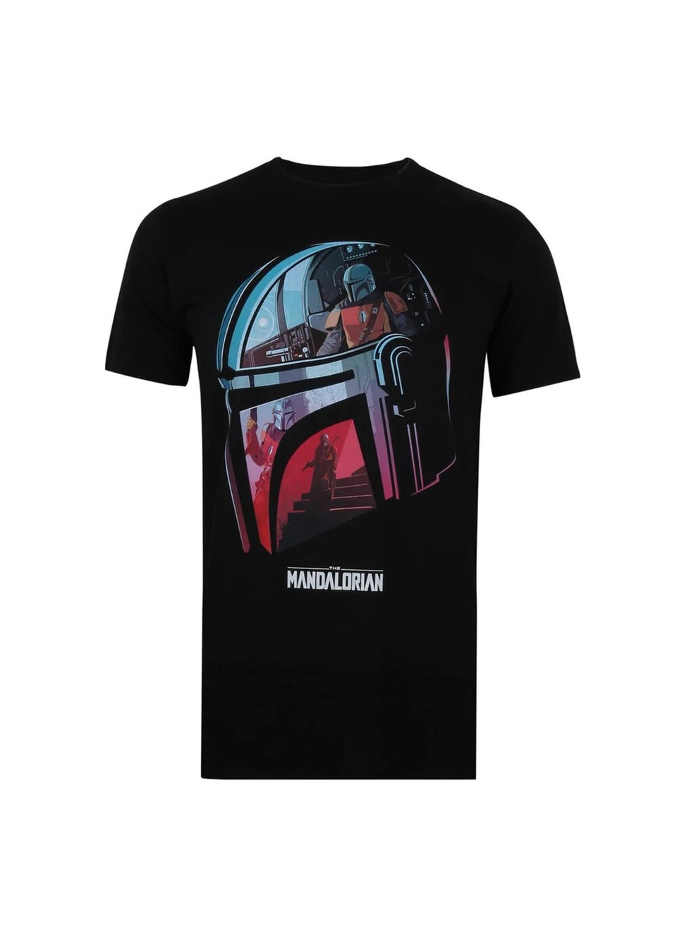 Star Wars Black The Mandalorian Helmet Cotton T-Shirt