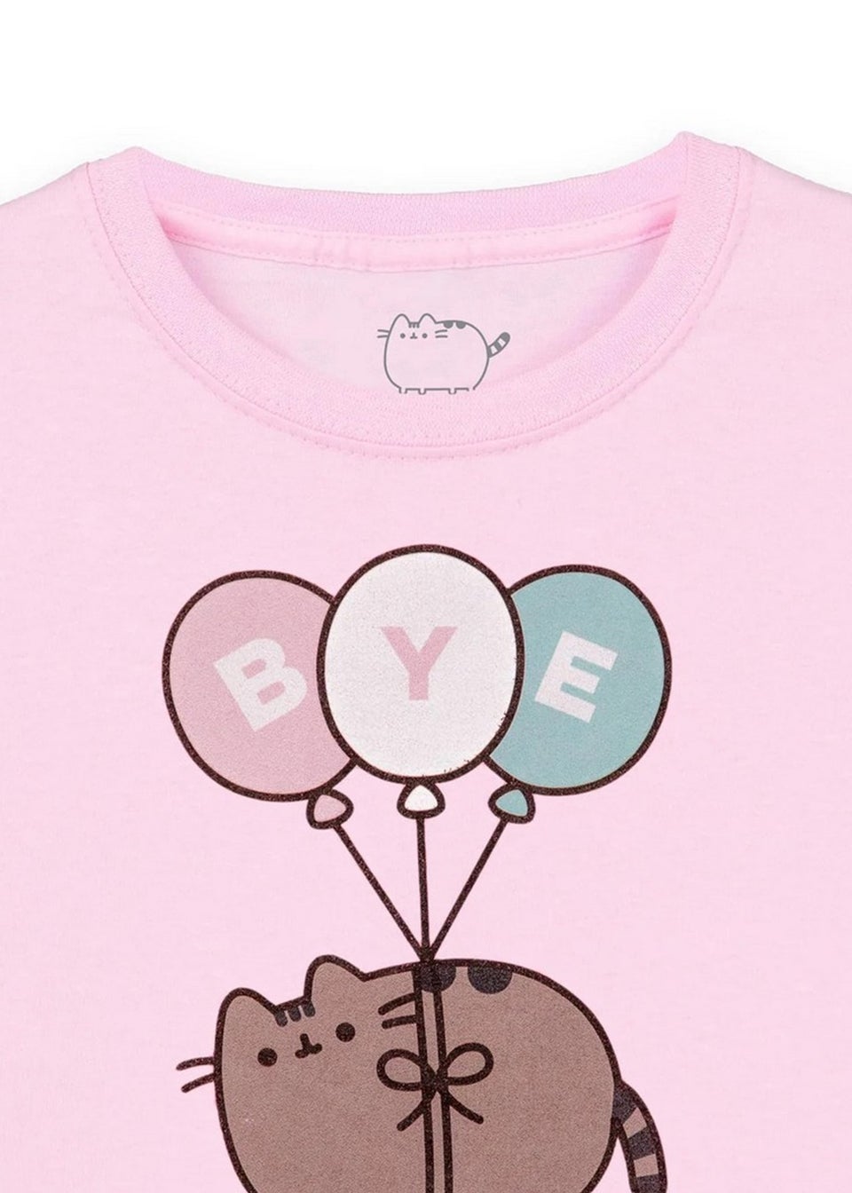 Pusheen Girls Pink Bye Balloons Short-Sleeved T-Shirt (9-14yrs)