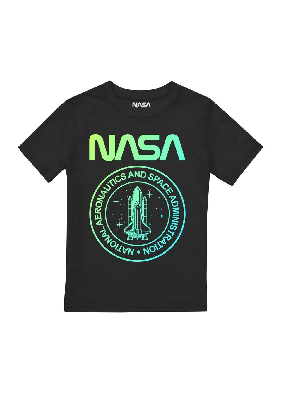 NASA Kids Black National Emblem Gradient T-Shirt (7-13yrs)