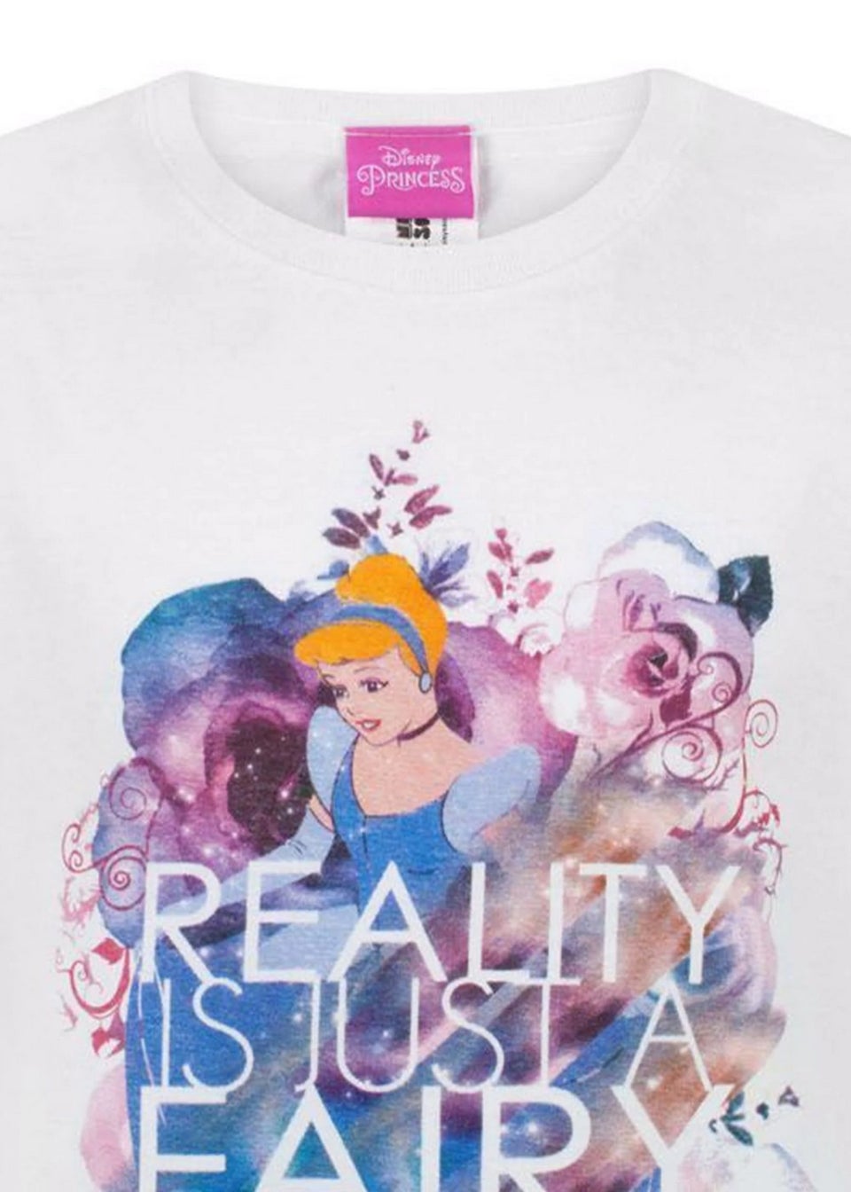 Cinderella Kids White/Pink Fairy Tale Short-Sleeved T-Shirt (3-12 yrs)