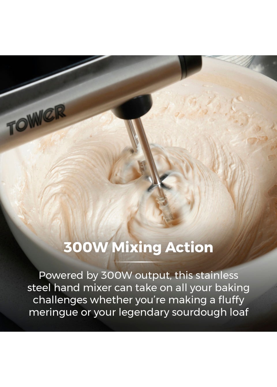 Tower 300W Stainless Steel Hand Mixer