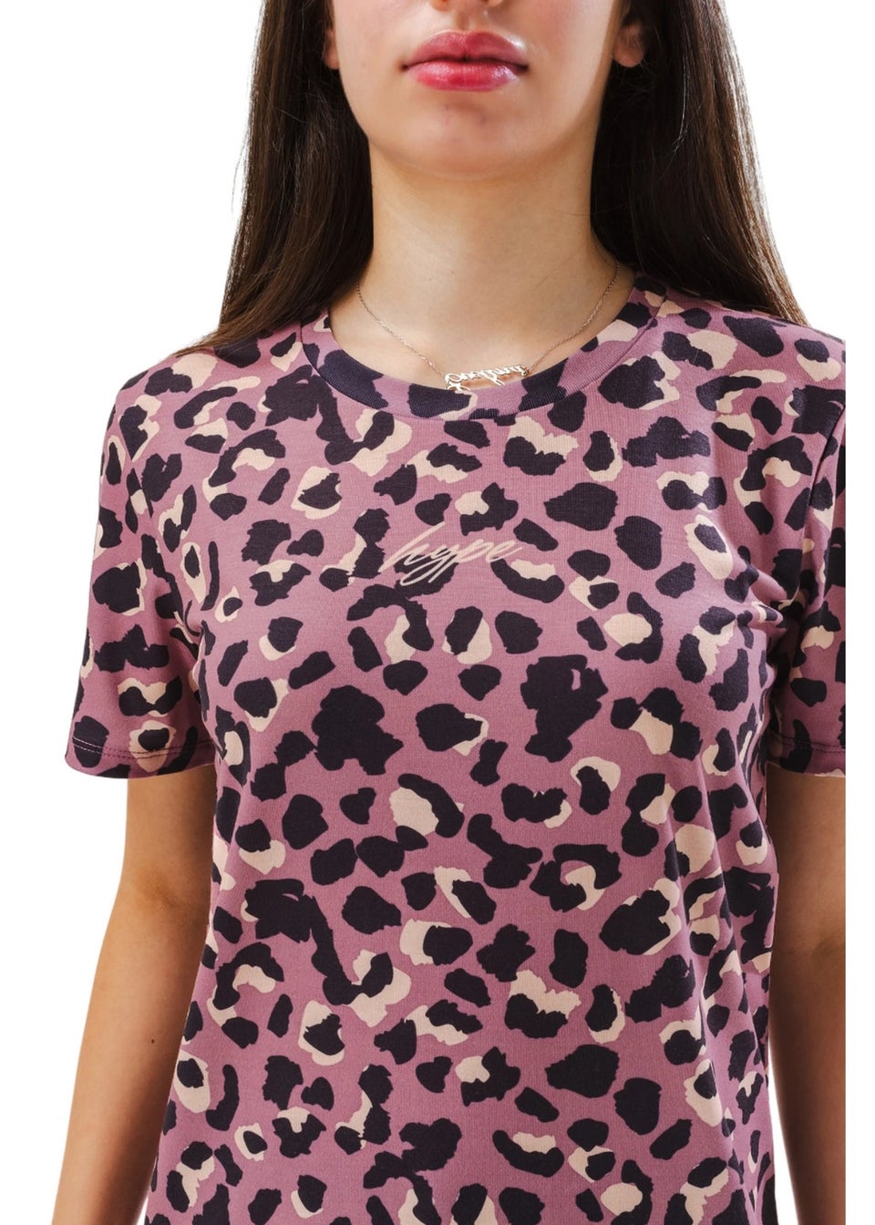 Hype Kids Purple Tonal Leopard Print T-Shirt (3-16yrs)