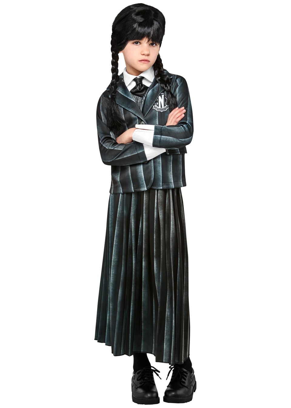 Rubies Kids Addams School Uniform Fancy Dress Costume (7-10 yrs)