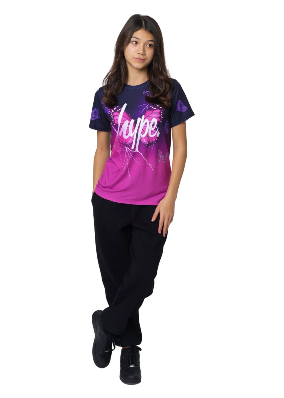 Hype Kids Black Fade Butterfly T-Shirt (5-16yrs)