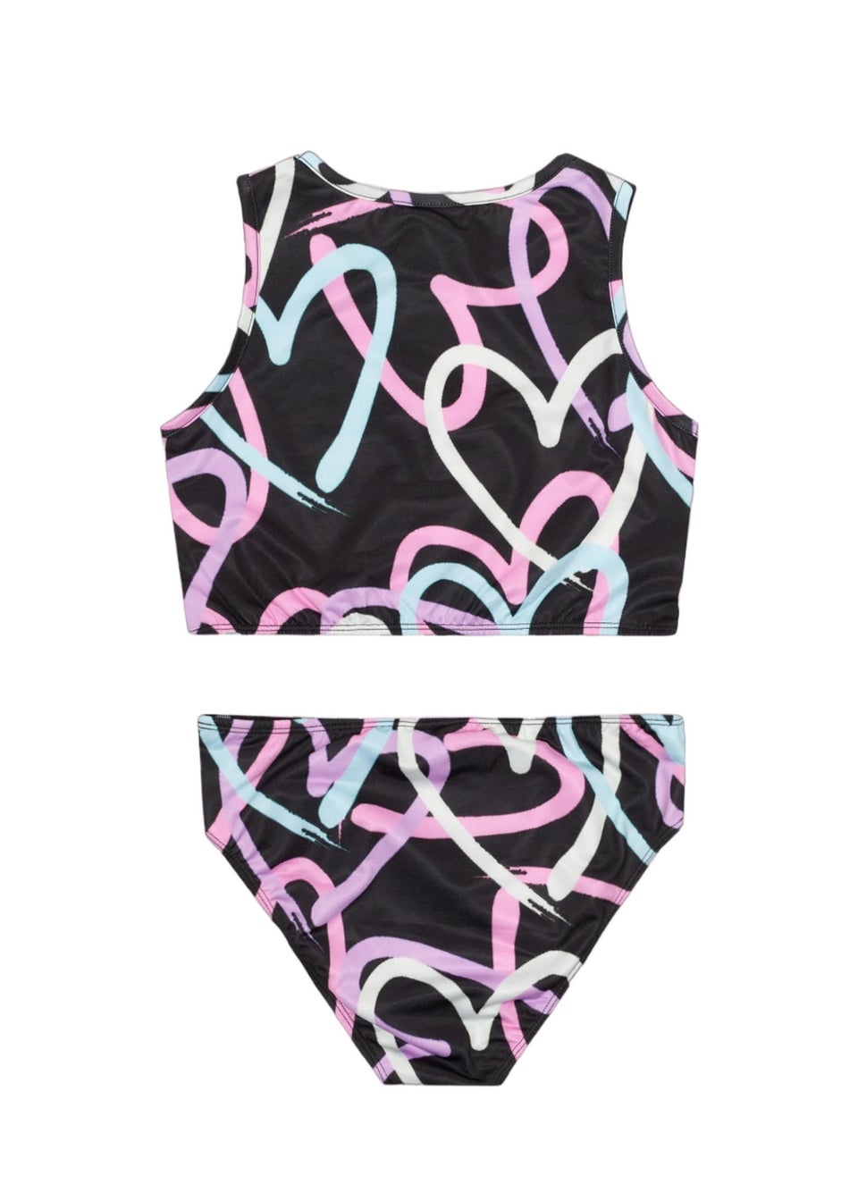 Hype Kids Black Pastel Heart Bikini (3-16yrs)
