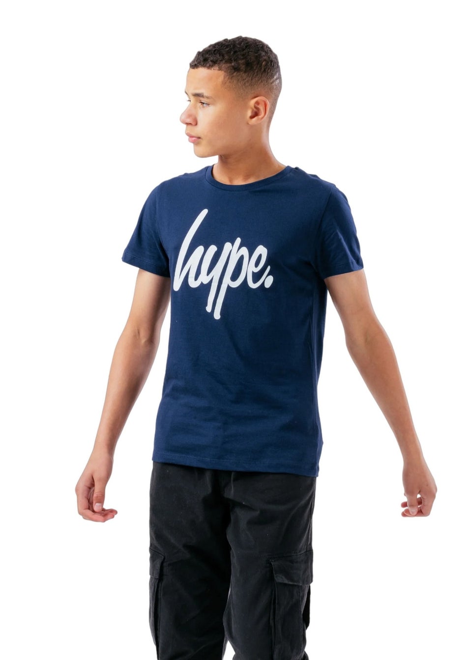 Hype Kids Navy Script T-Shirt (3-16yrs)