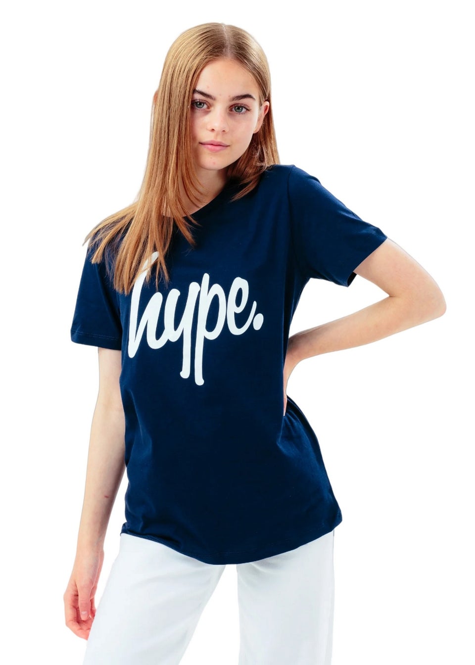 Hype Kids Navy Script T-Shirt (3-16yrs)
