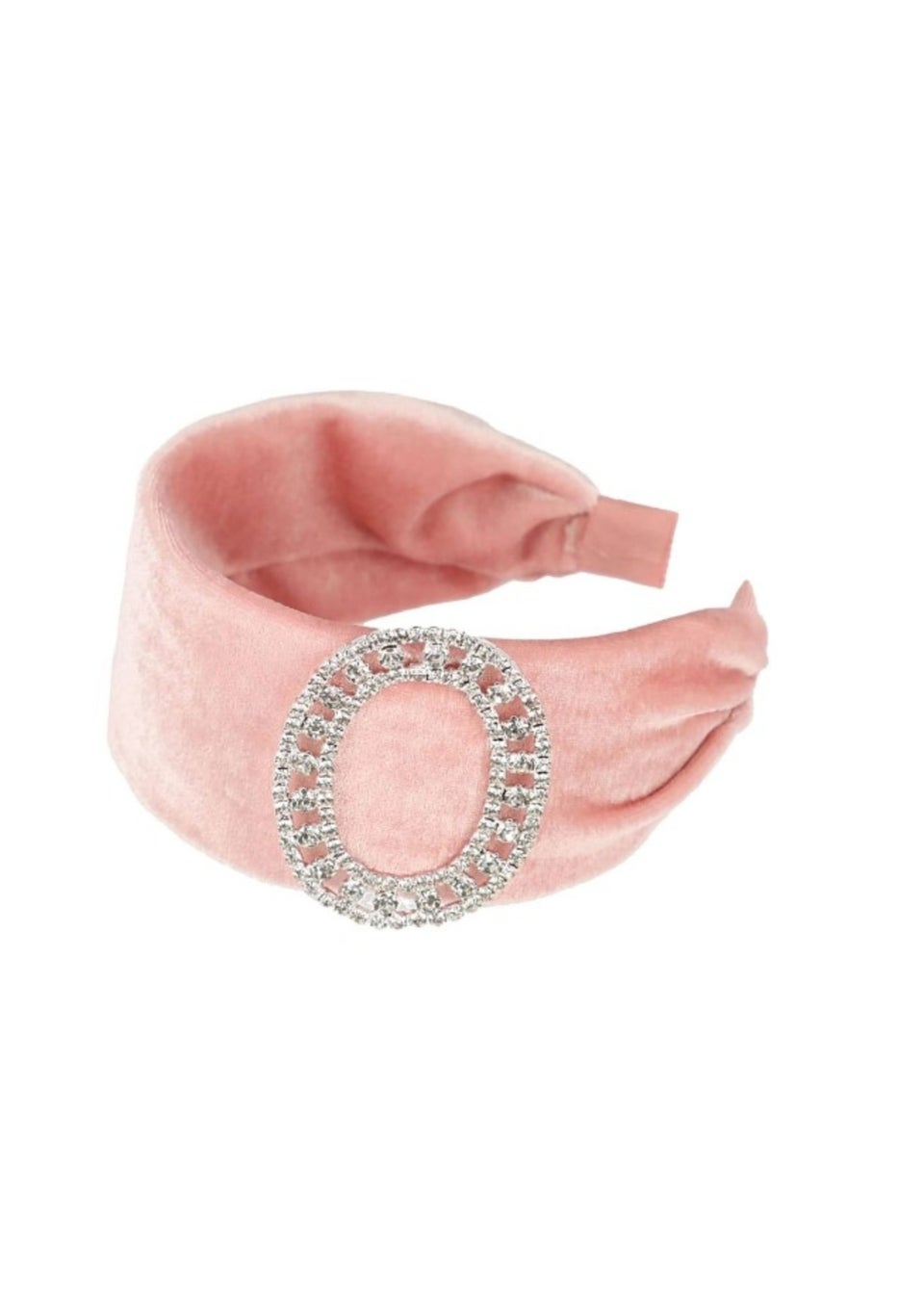 Madein Blushed pink Embellished Velvet Headband
