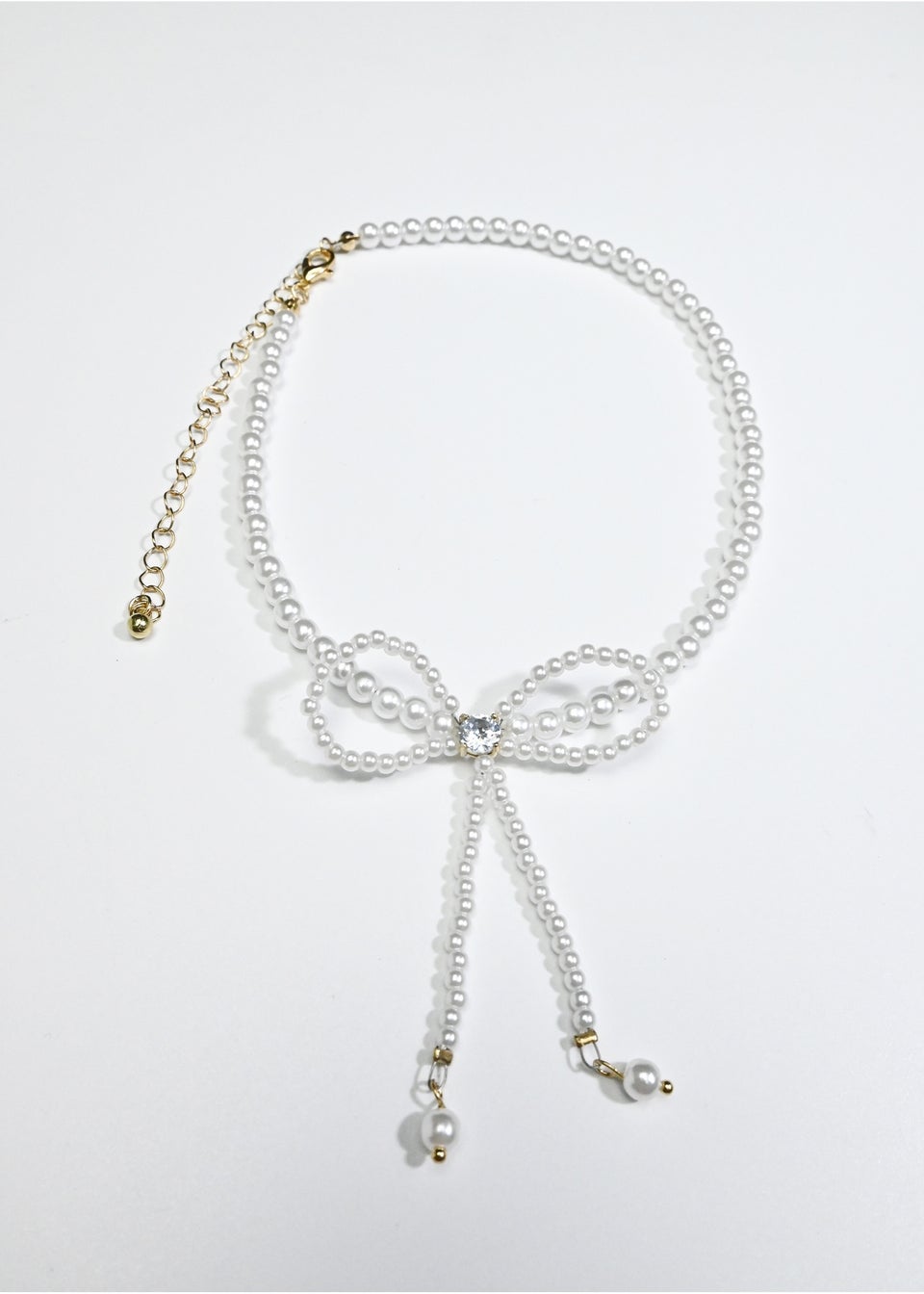 Madein Ivory Bow Beaded Necklace