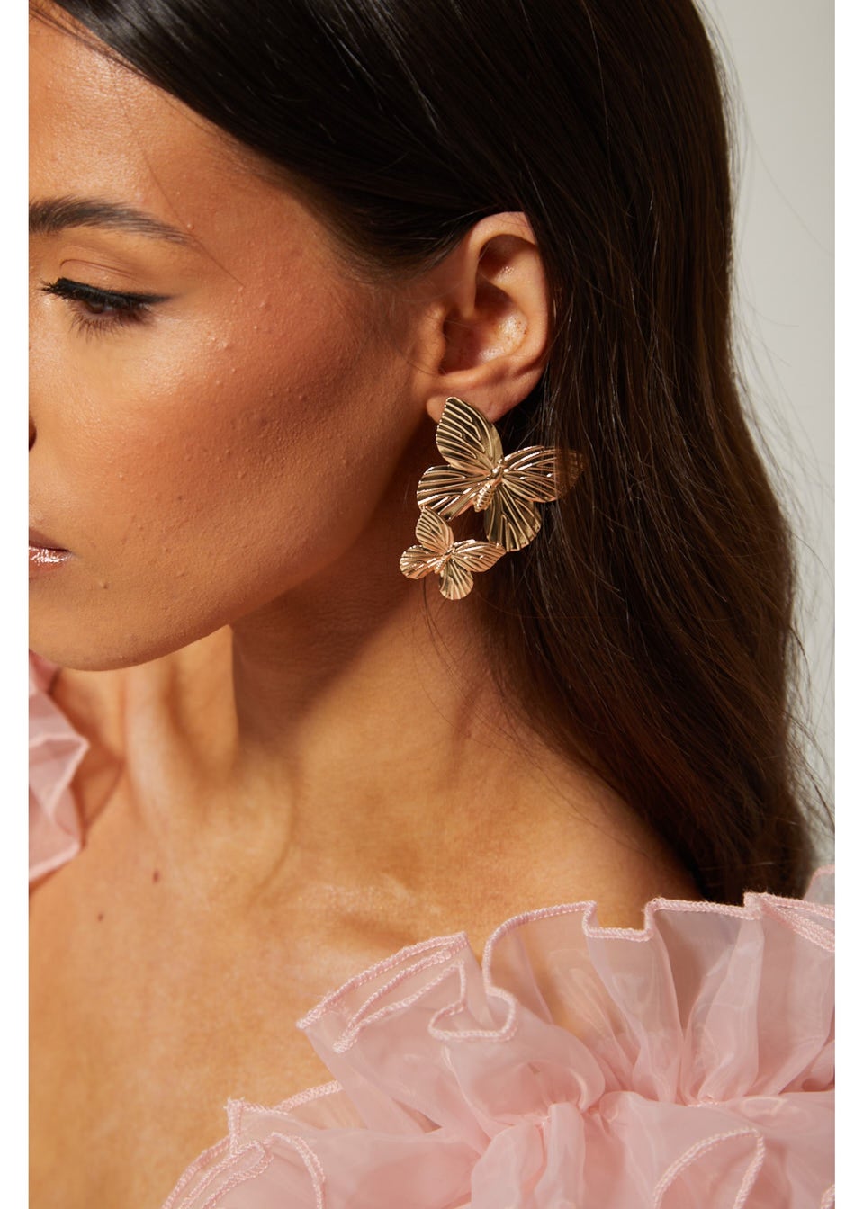 Madein Gold Butterfly Drop Earrings