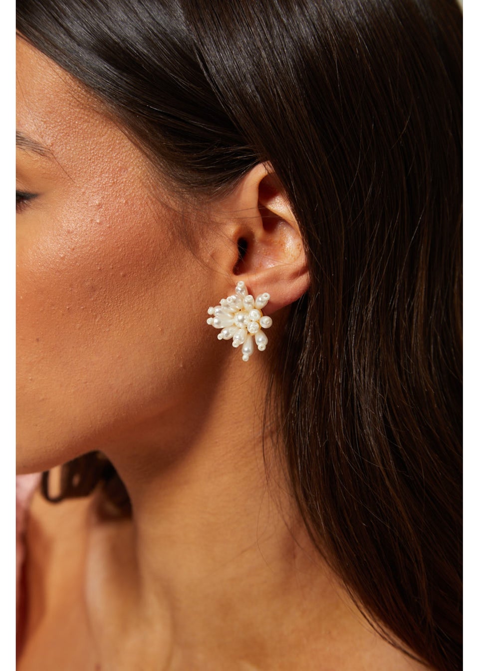 Madein Ivory Pearl Flower Earrings