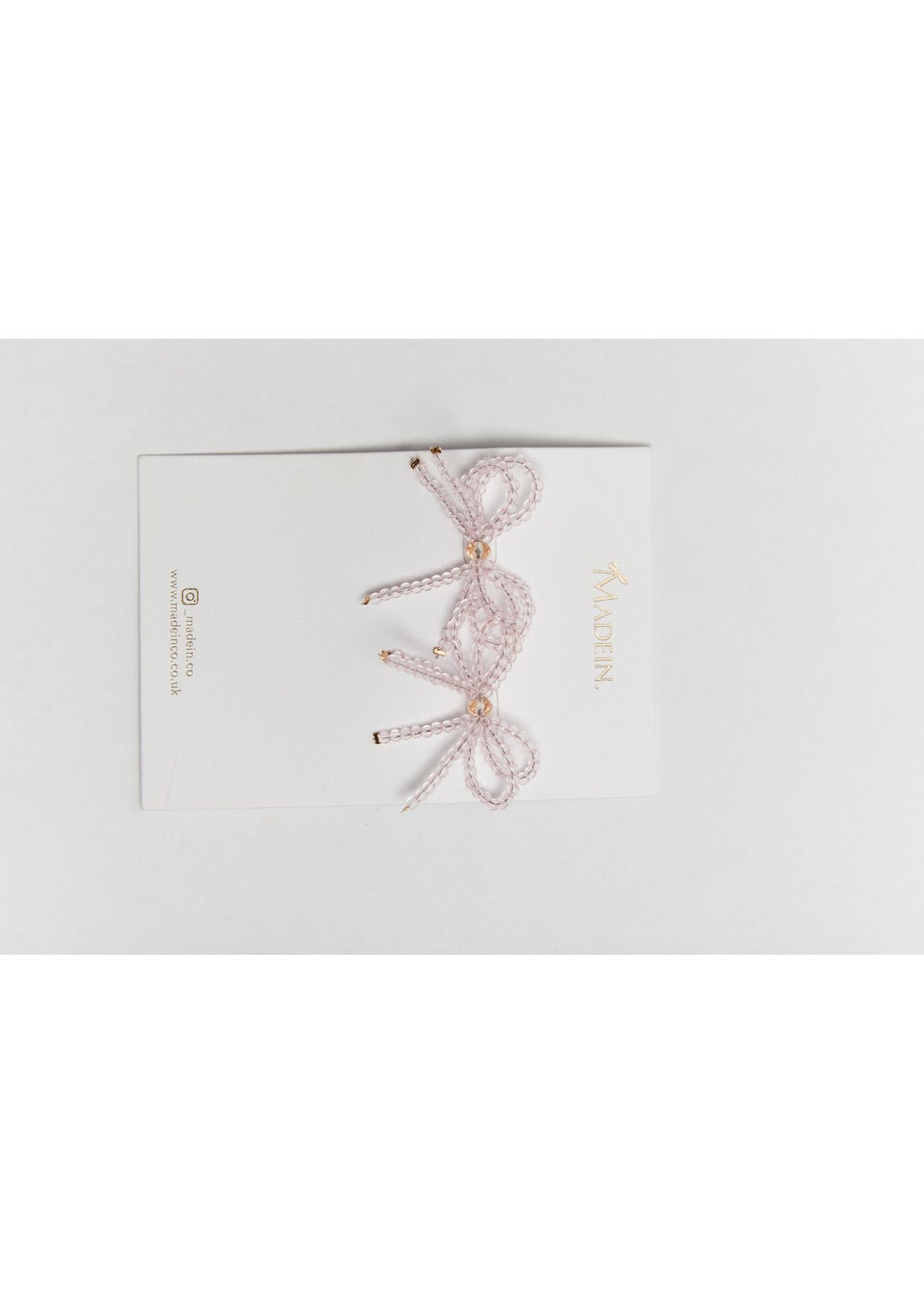 Madein Pink Beaded Bow Earrings