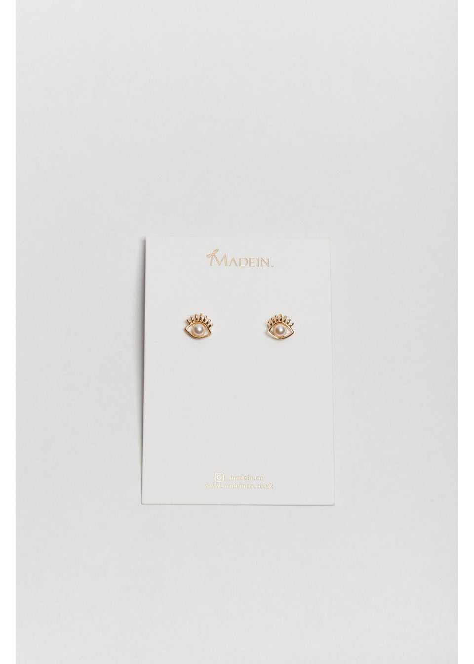 Madein Gold And Ivory Evil Eye Pearl Earrings