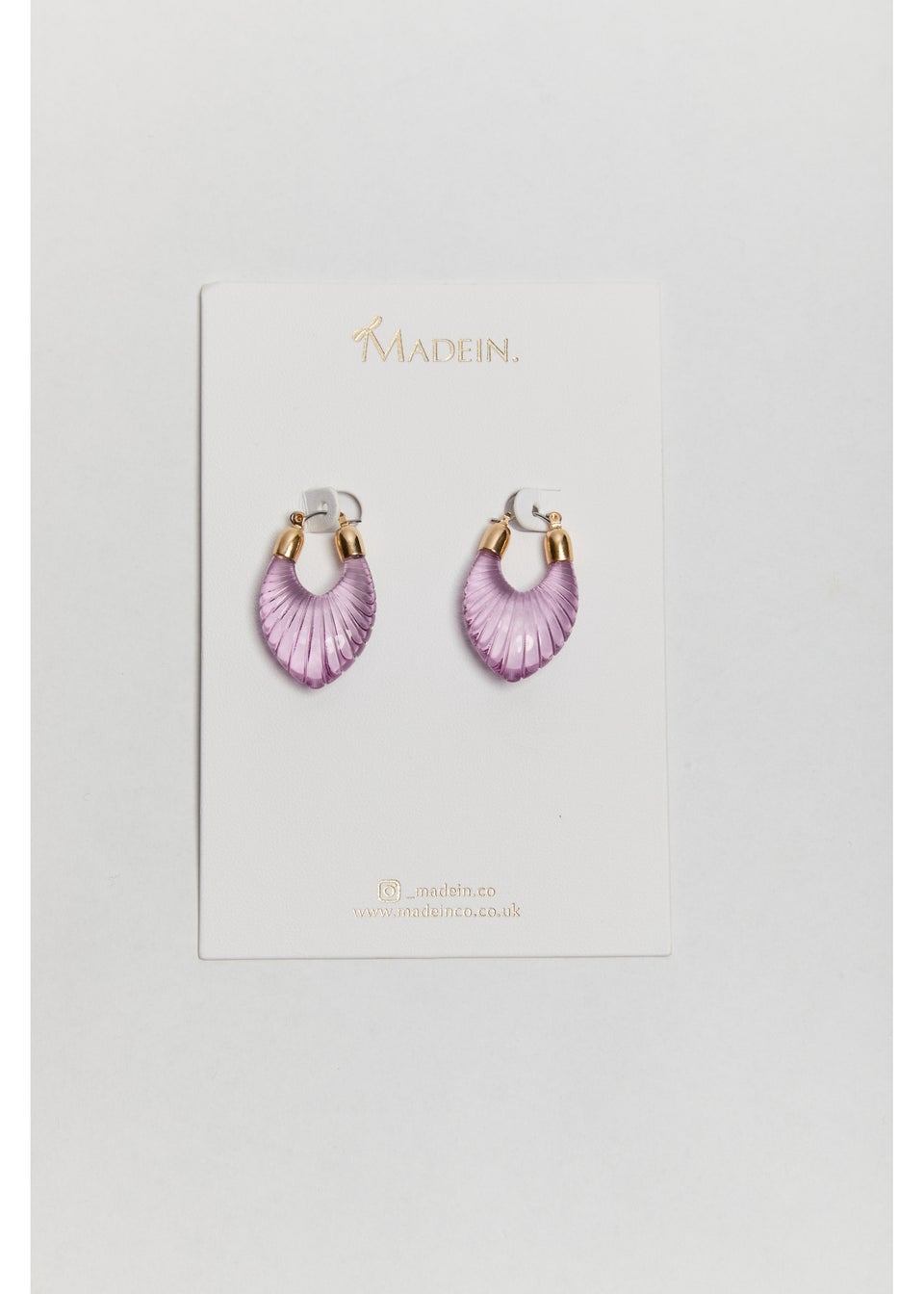 Madein Purple Textured Acrylic Earrings