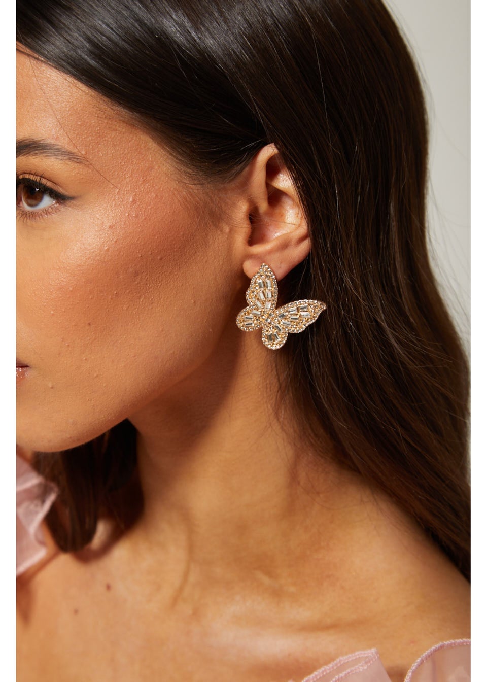 Madein Gold Embellished Butterfly Earrings