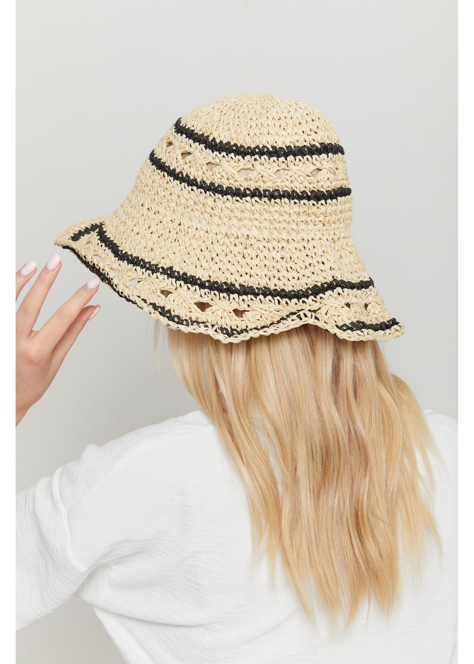 Madein Straw Striped Bucket Hat