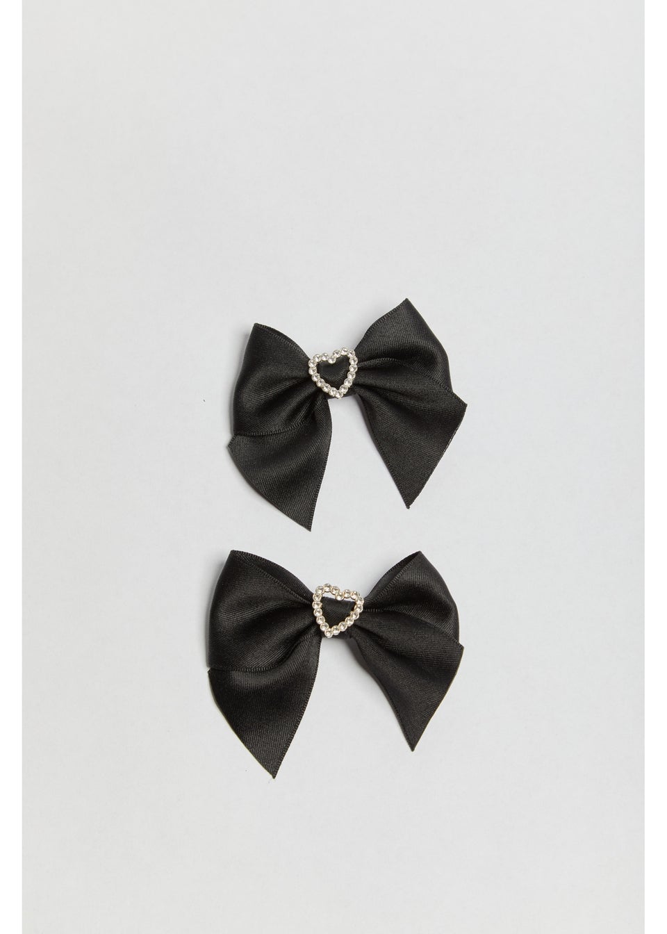 Madein Black Heart 2 Pack Bow Clips