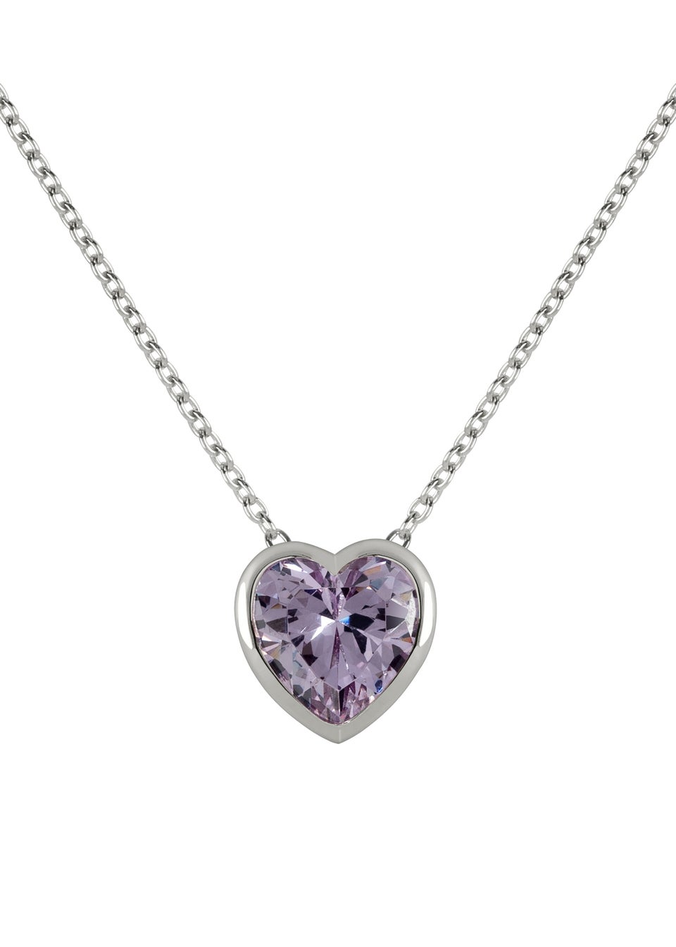 Radley London Silver Sterling Light Amethyst Heart Necklace