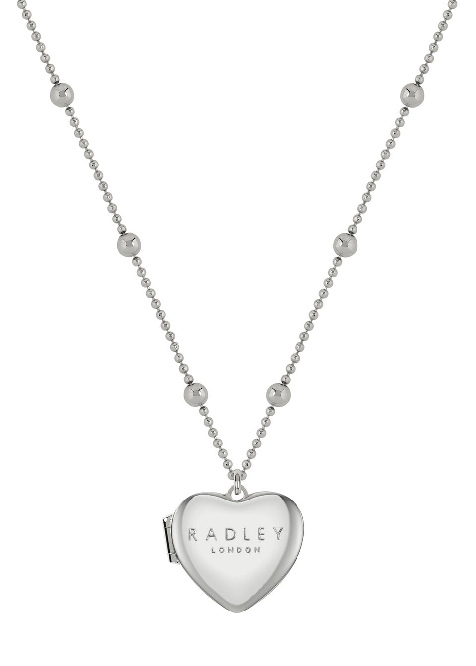 Radley London Silver Plated Bobble Chain Heart Locket Necklace