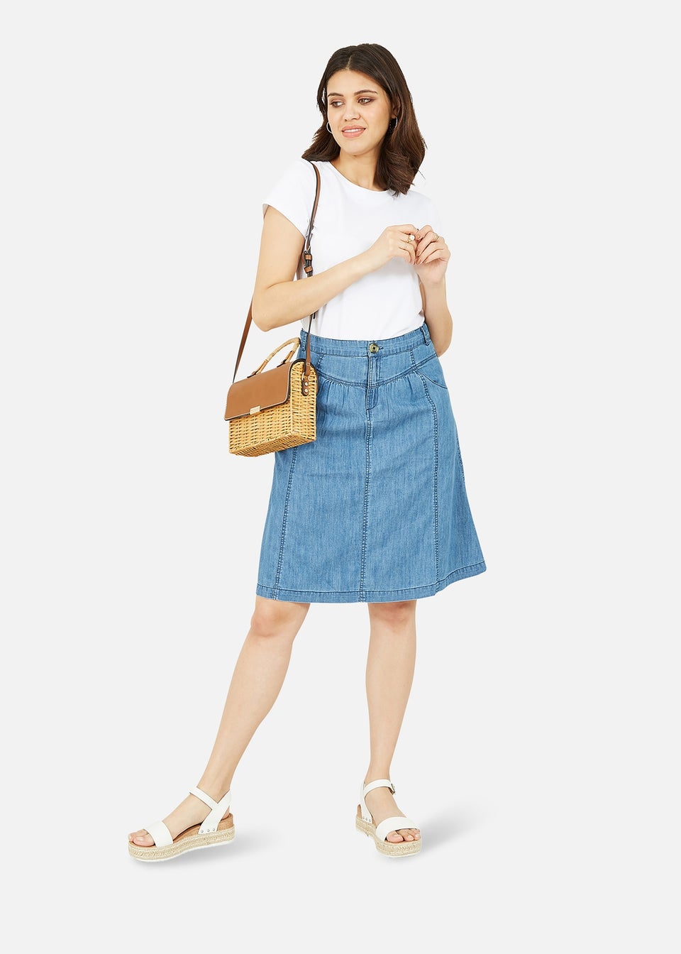 Yumi Blue Chambray Skirt
