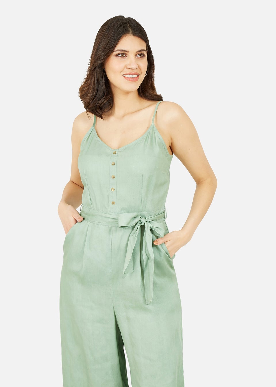 Yumi Green Button Jumpsuit