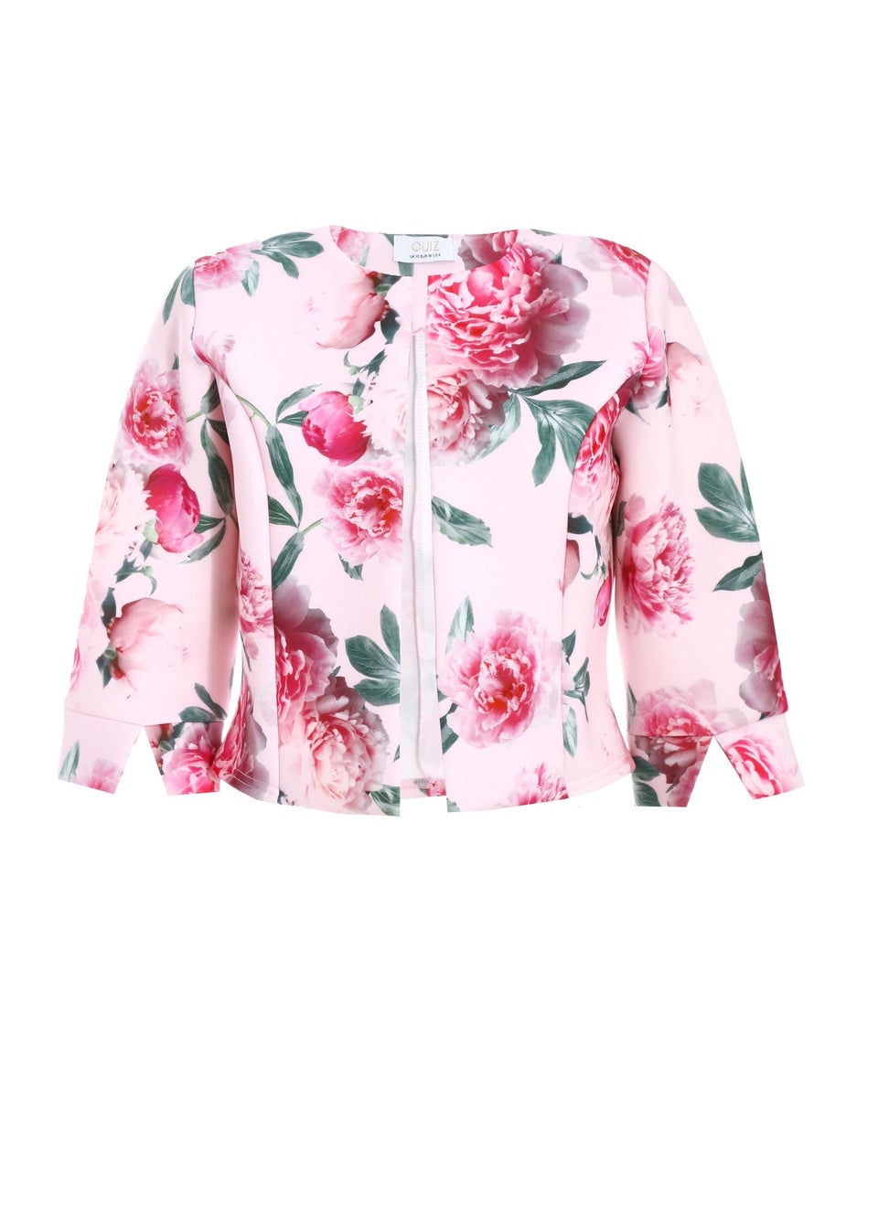 Quiz Pink Floral Split Sleeve Crop Jacket Matalan
