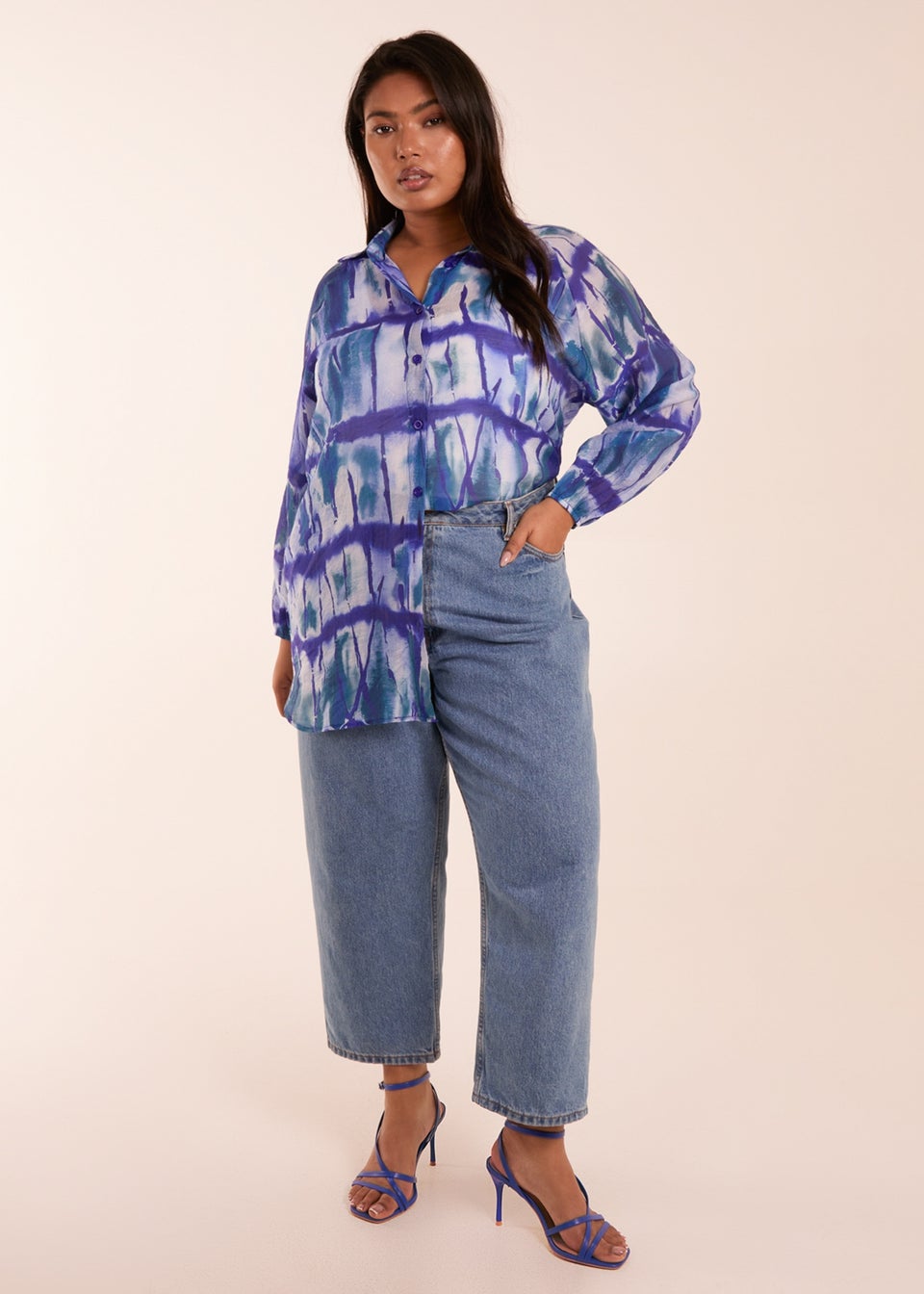 Blue Vanilla Curve Blue  Tie Dye Shirt