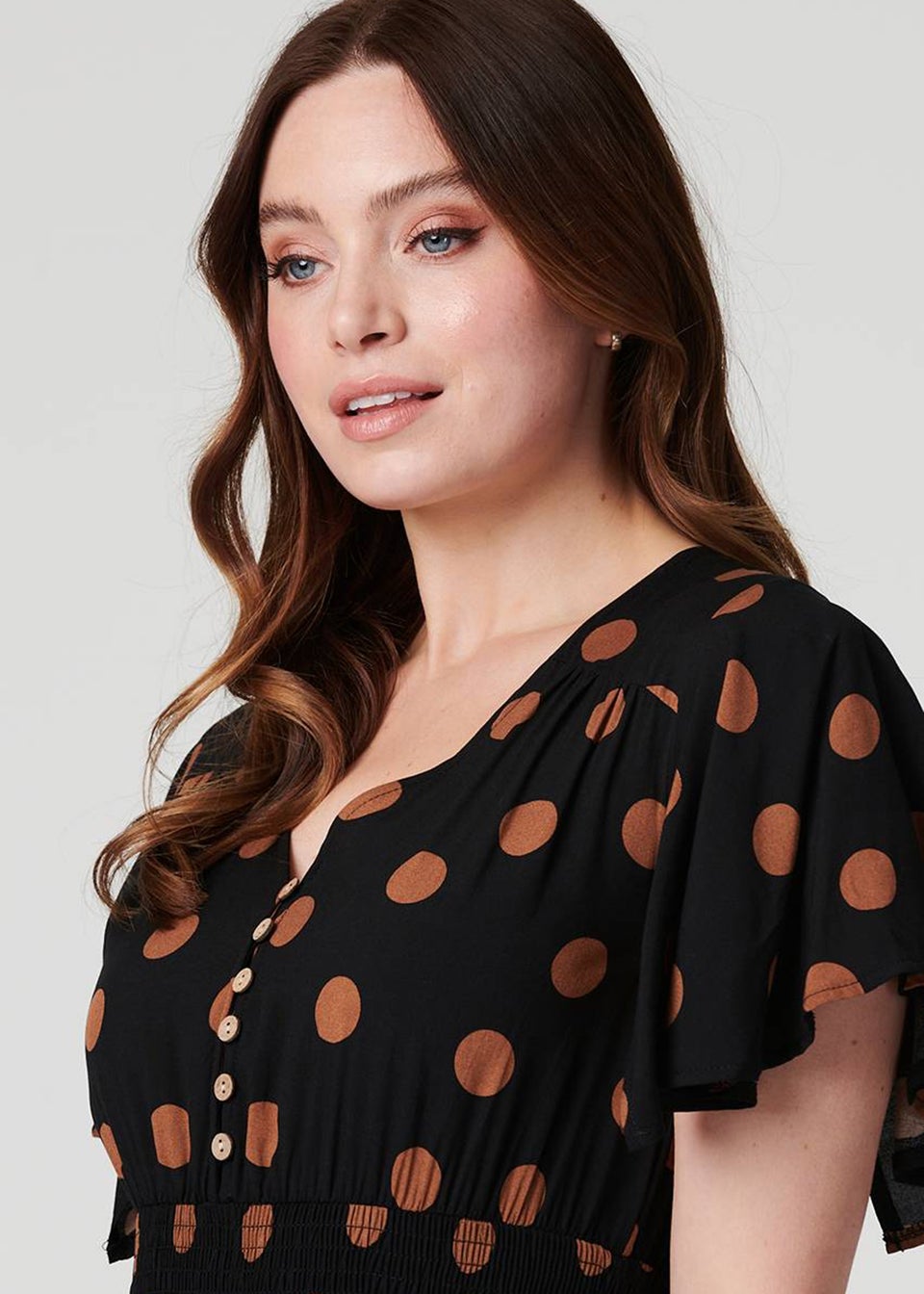 Izabel London Black Polka Dot Fit & Flare Short Dress