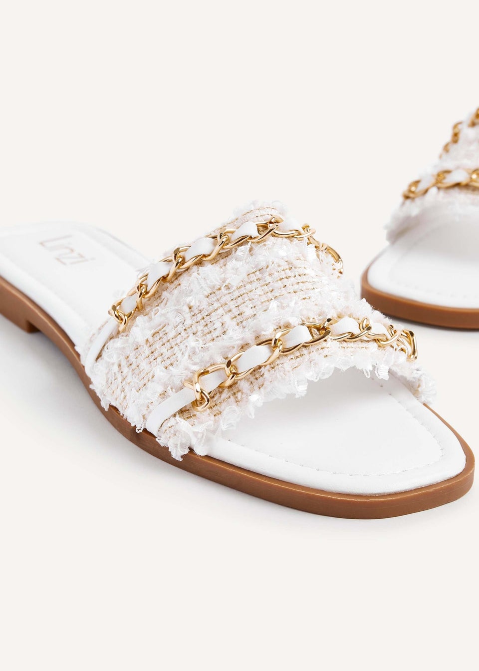 Linzi Lola White Faux Leather Slider