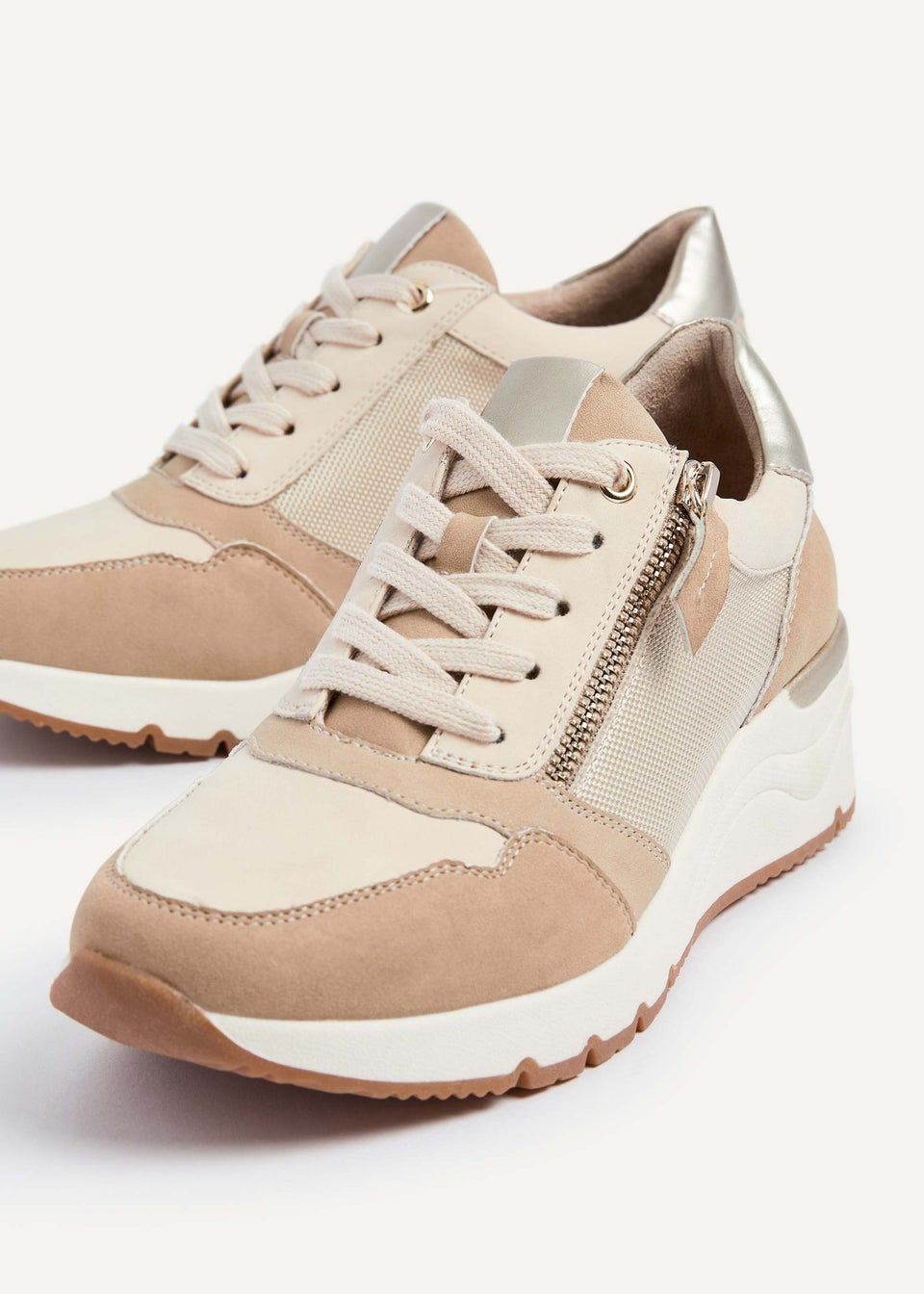 Nude wedge trainers sale