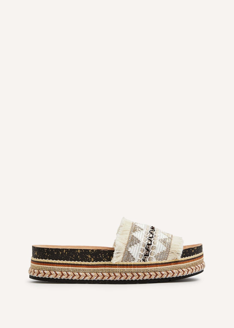 Linzi Janelle Neutral Flatform Slip On Sandal