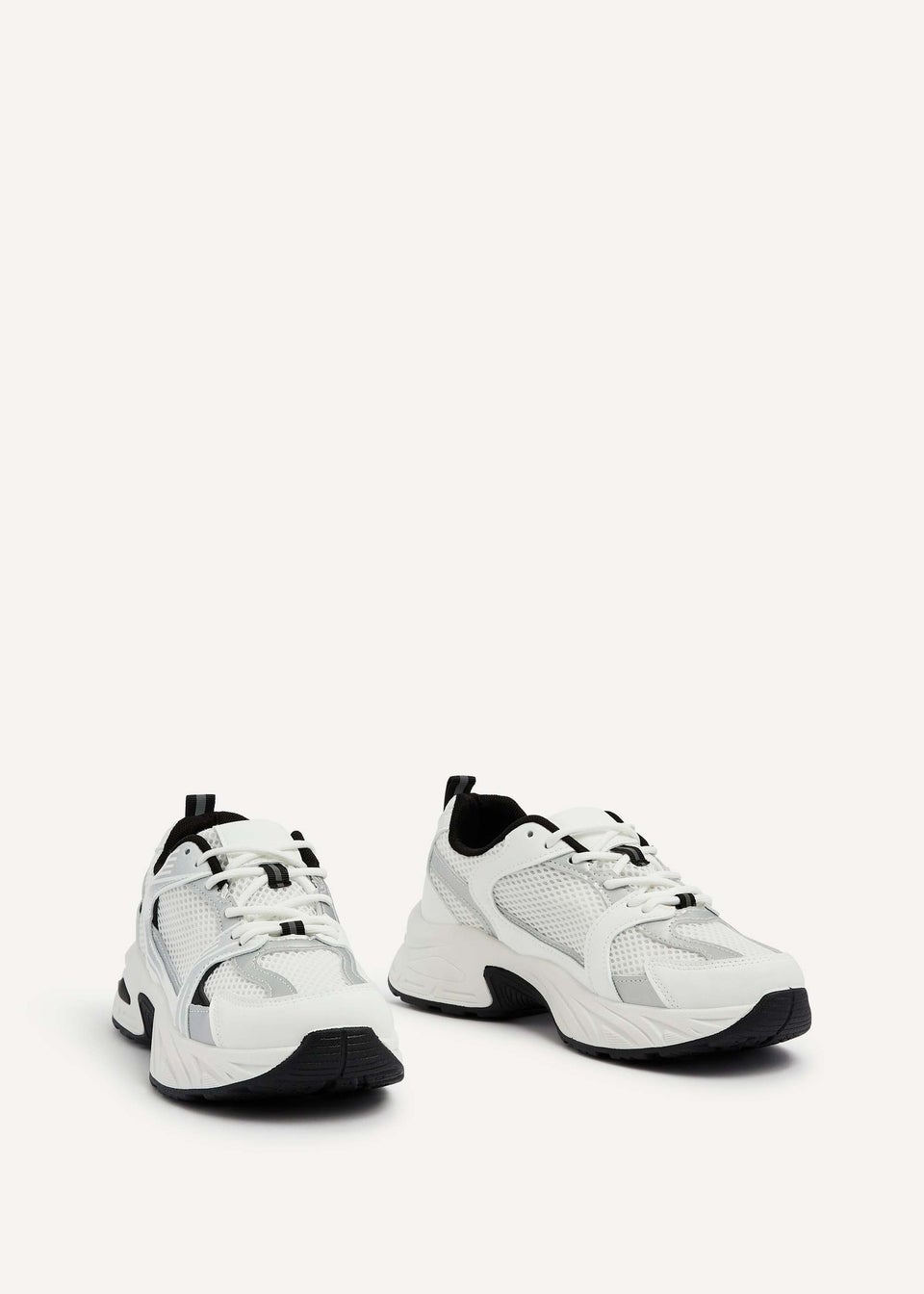 Linzi Venture White Mesh Effect Chunky Trainer