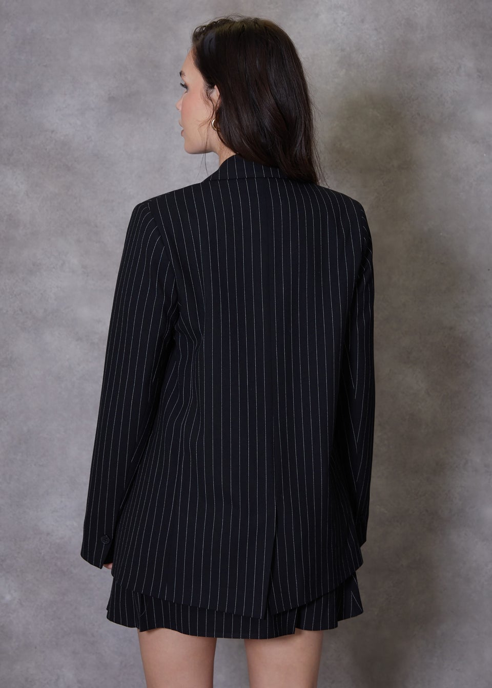 Threadbare Black Classic Pinstripe Lined Blazer