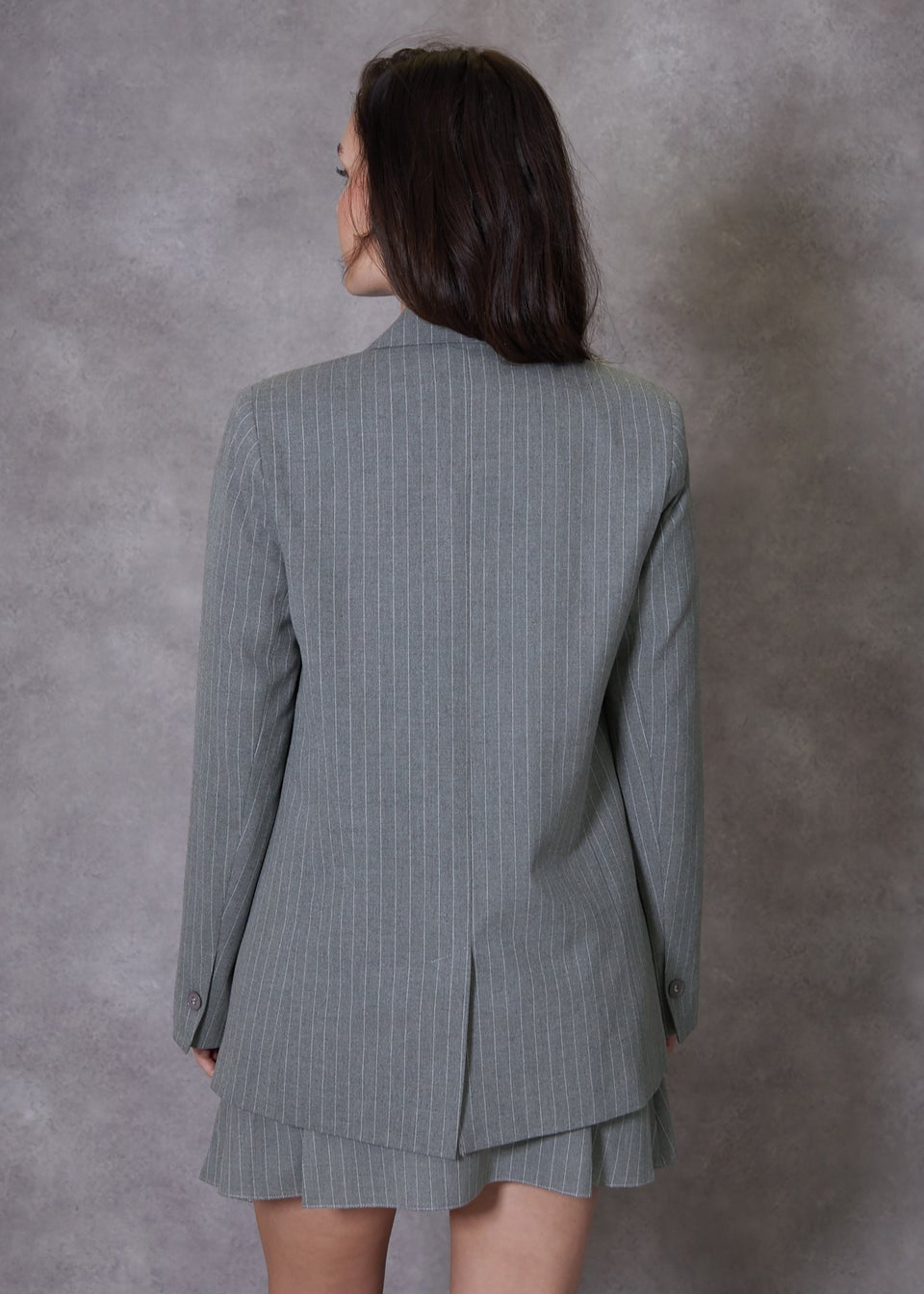 Threadbare Grey Classic Pinstripe Lined Blazer