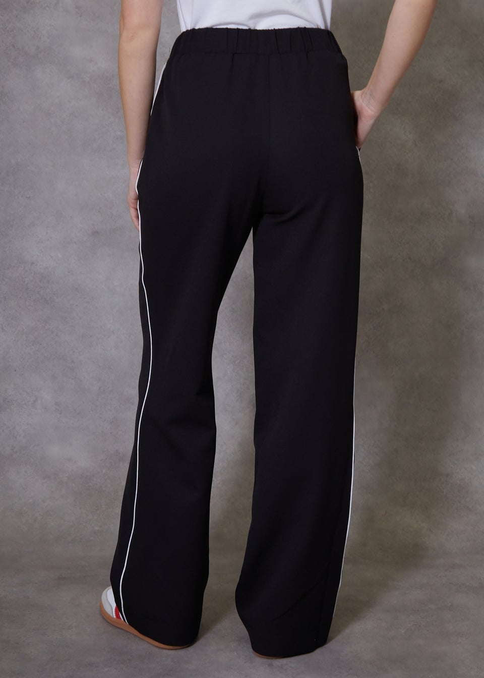 Threadbare Black Blackpool Tailored Trousers With Piping Detail