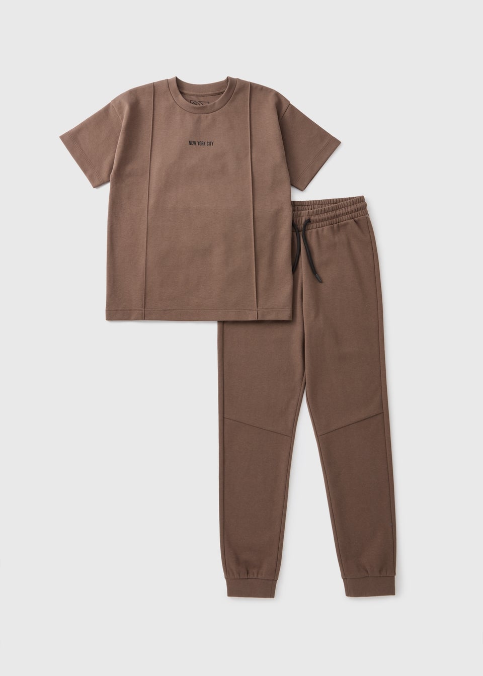 Boys Brown Top & Jogging Bottoms Set (7-15yrs)