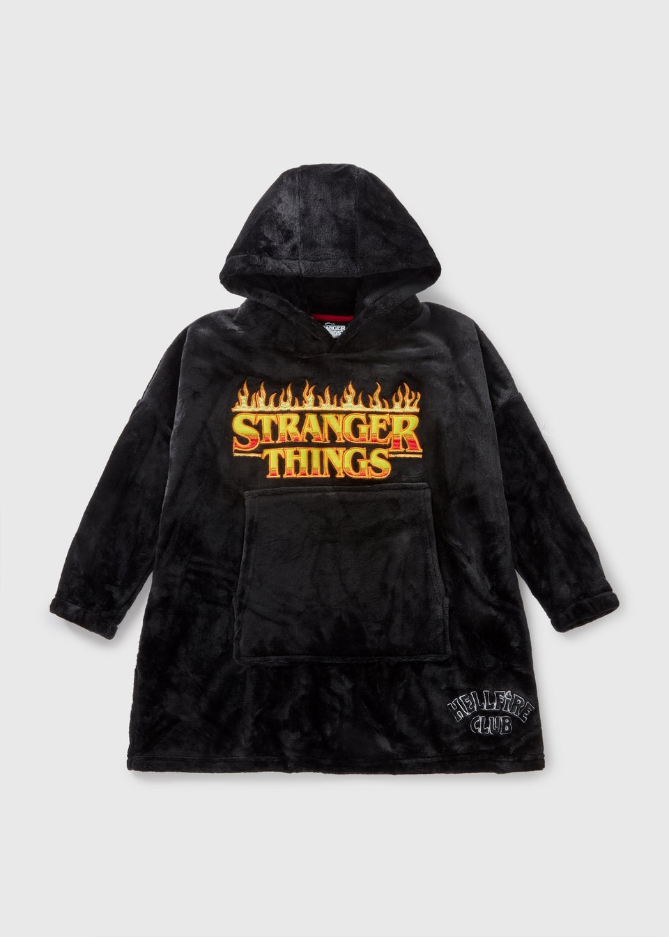 Stranger Things Boys Black Snuggle Hoodie 7 15yrs Matalan