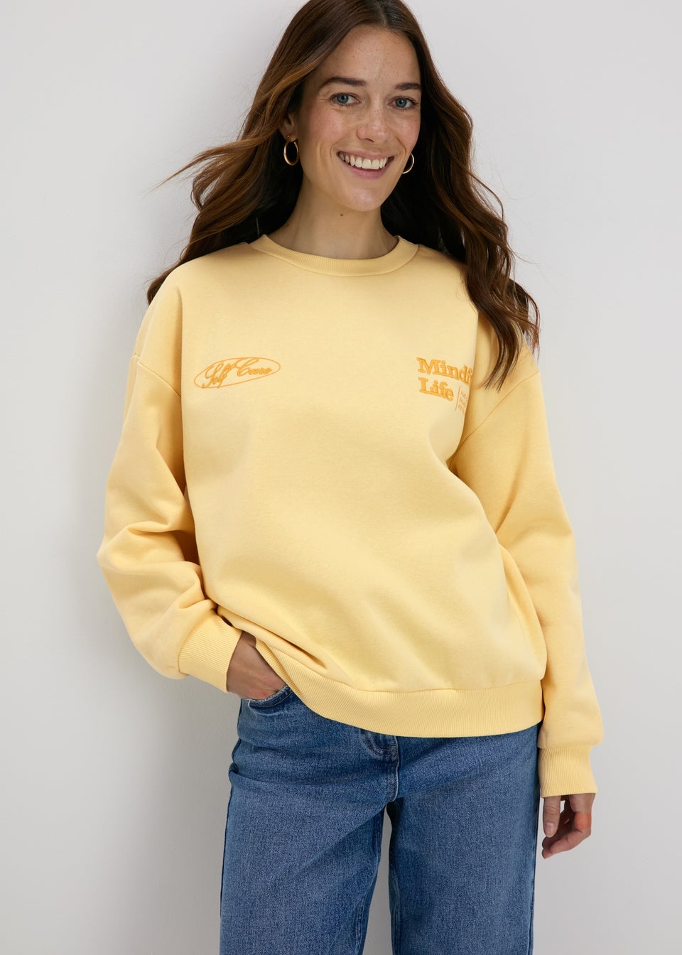 Yellow Vintage Print Sweatshirt Matalan