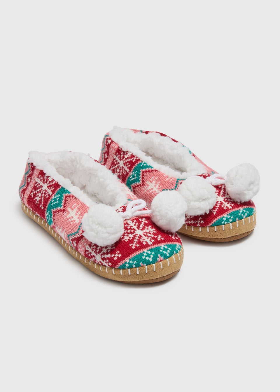 Red Fairisle Slipper Socks Matalan
