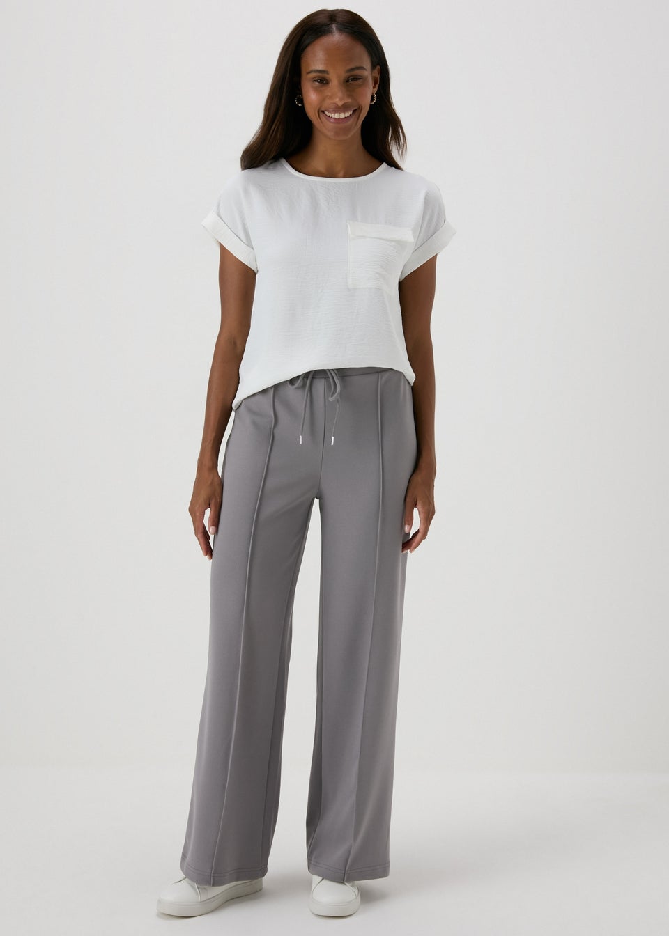 Grey Seam Detail Trousers. Matalan