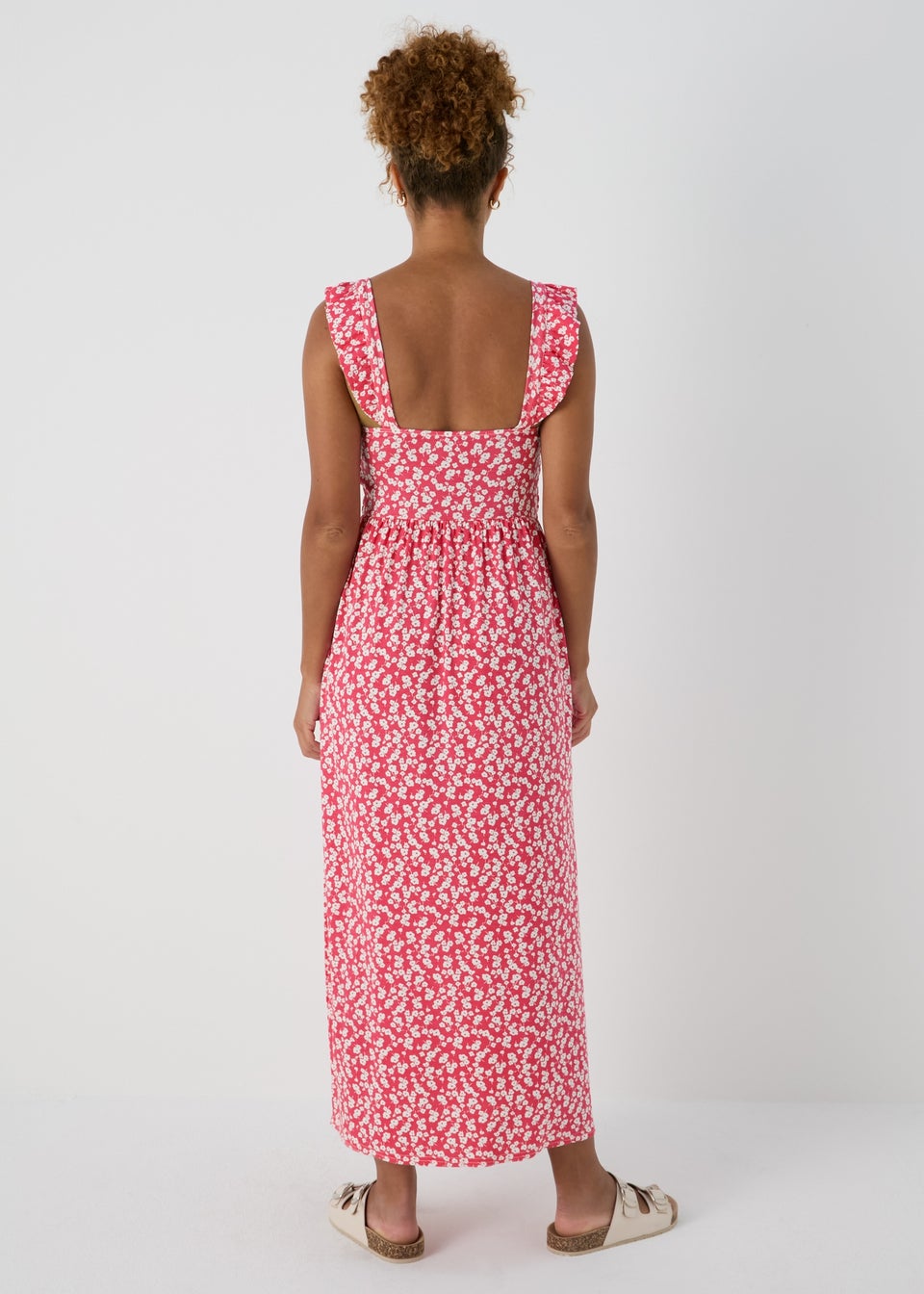 Pink Floral Cami Maxi Dress